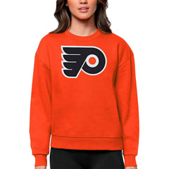 Philadelphia Flyers Antigua Women's Team Logo Victory Crewneck Pullover Sweatshirt Online