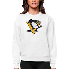 Pittsburgh Penguins Antigua Women's Team Logo Victory Crewneck Pullover Sweatshirt Online