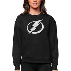 Tampa Bay Lightning Antigua Women's Team Logo Victory Crewneck Pullover Sweatshirt Sale