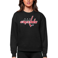 Washington Capitals Antigua Women's Team Logo Victory Crewneck Pullover Sweatshirt Outlet