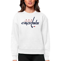 Washington Capitals Antigua Women's Team Logo Victory Crewneck Pullover Sweatshirt On Sale