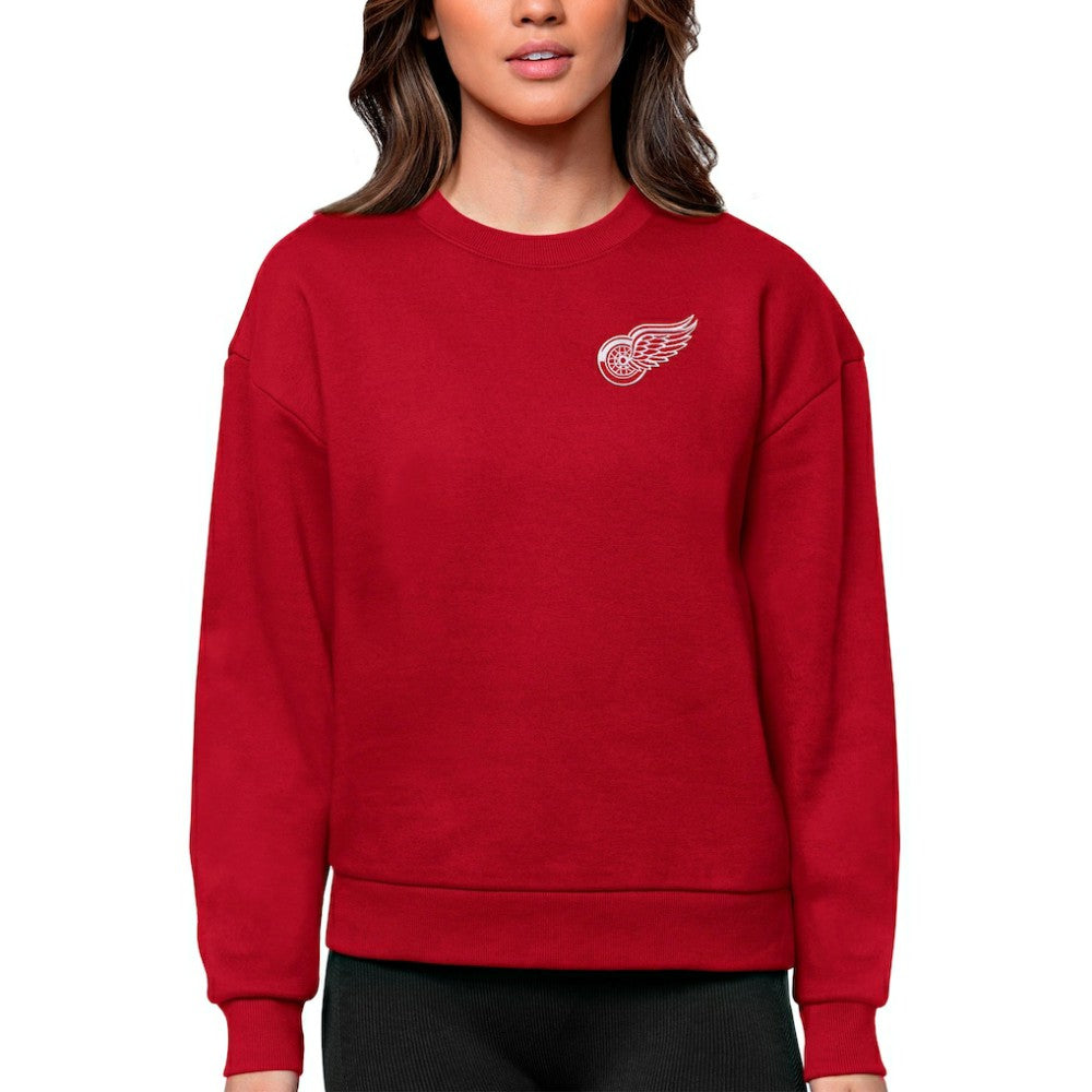 Detroit Red Wings Antigua Women's Victory Crewneck Pullover Sweatshirt On Sale