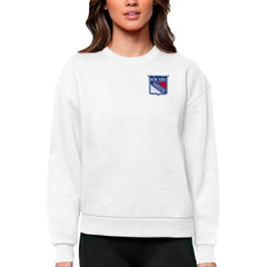 New York Rangers Antigua Women's Victory Crewneck Pullover Sweatshirt Outlet