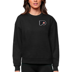Philadelphia Flyers Antigua Women's Victory Crewneck Pullover Sweatshirt On Sale