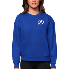 Tampa Bay Lightning Antigua Women's Victory Crewneck Pullover Sweatshirt Online