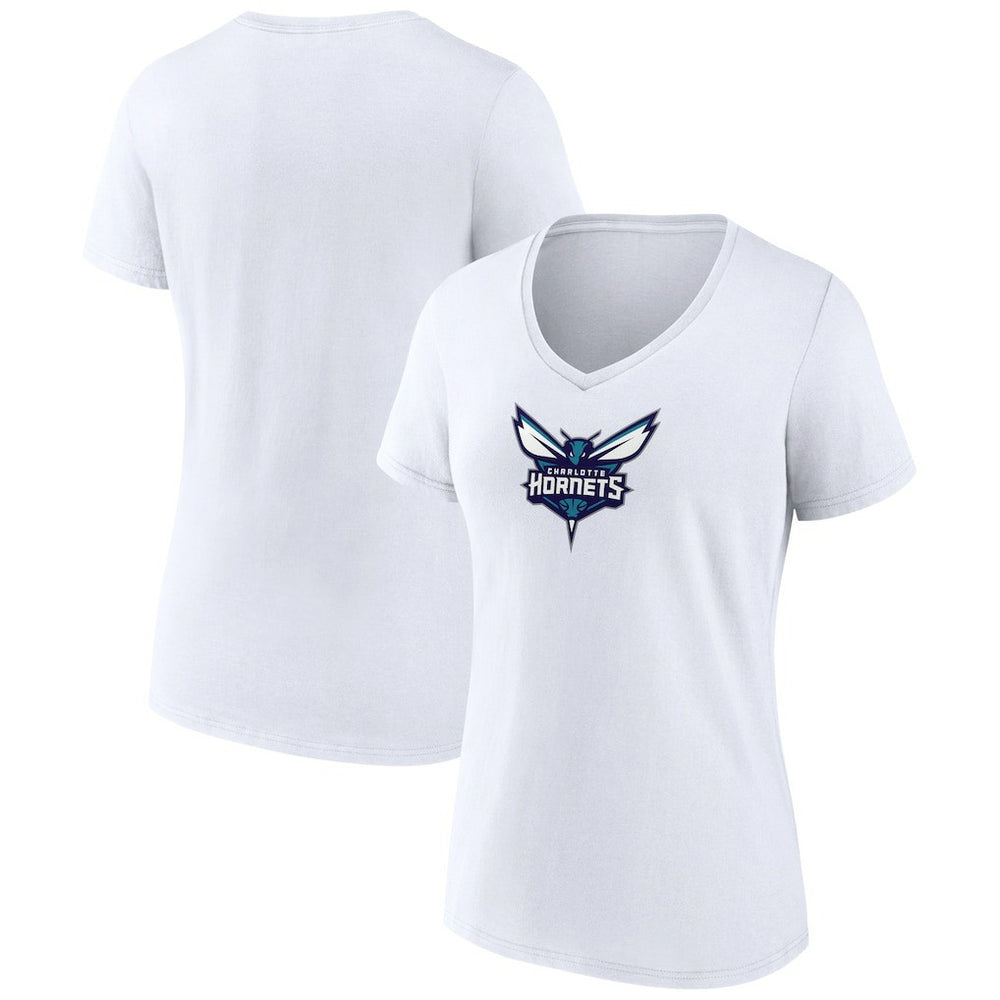 Charlotte Hornets Women's Logo V-Neck T-Shirt New