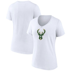 Milwaukee Bucks Women's Logo V-Neck T-Shirt Discount