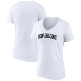 New Orleans Pelicans Women's Wordmark V-Neck T-Shirt Outlet