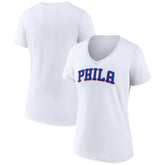 Philadelphia 76ers Women's Wordmark V-Neck T-Shirt New