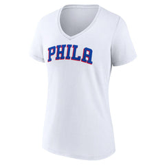 Philadelphia 76ers Women's Wordmark V-Neck T-Shirt New