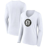 Brooklyn Nets Women's Logo Long Sleeve V-Neck T-Shirt Discount