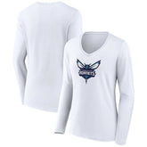 Charlotte Hornets Women's Logo Long Sleeve V-Neck T-Shirt On Sale