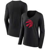 Toronto Raptors Women's Logo Long Sleeve V-Neck T-Shirt Discount