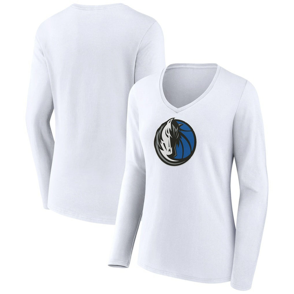 Dallas Mavericks Women's Logo Long Sleeve V-Neck T-Shirt sale On Sale