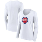 Detroit Pistons Women's Logo Long Sleeve V-Neck T-Shirt sale Discount
