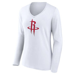 Houston Rockets Women's Logo Long Sleeve V-Neck T-Shirt Discount