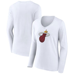 Miami Heat Women's Logo Long Sleeve V-Neck T-Shirt Online