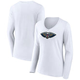 New Orleans Pelicans Women's Logo Long Sleeve V-Neck T-Shirt Discount