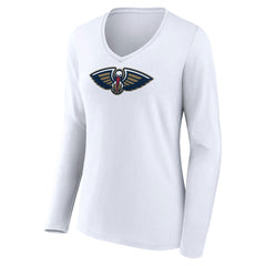 New Orleans Pelicans Women's Logo Long Sleeve V-Neck T-Shirt Discount