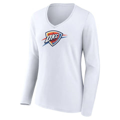 Oklahoma City Thunder Women's Logo Long Sleeve V-Neck T-Shirt New