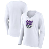 Sacramento Kings Women's Logo Long Sleeve V-Neck T-Shirt Discount