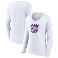 Sacramento Kings Women's Logo Long Sleeve V-Neck T-Shirt Discount