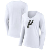 San Antonio Spurs Women's Logo Long Sleeve V-Neck T-Shirt New