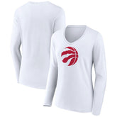 Toronto Raptors Women's Logo Long Sleeve V-Neck T-Shirt Discount