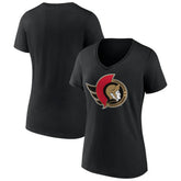Ottawa Senators Women's Team Logo V-Neck T-Shirt Discount
