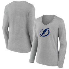 Tampa Bay Lightning Women's Team Logo Long Sleeve V-Neck T-Shirt Online
