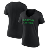 Boston Celtics Women's Wordmark V-Neck T-Shirt For Sale