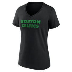 Boston Celtics Women's Wordmark V-Neck T-Shirt For Sale