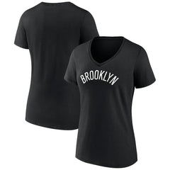 Brooklyn Nets Women's Wordmark V-Neck T-Shirt Discount