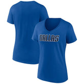 Dallas Mavericks Women's Wordmark V-Neck T-Shirt sale New