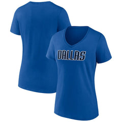 Dallas Mavericks Women's Wordmark V-Neck T-Shirt sale New