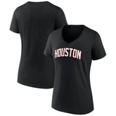Houston Rockets Women's Wordmark V-Neck T-Shirt On Sale