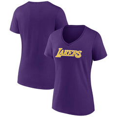 Los Angeles Lakers Women's Wordmark V-Neck T-Shirt Outlet