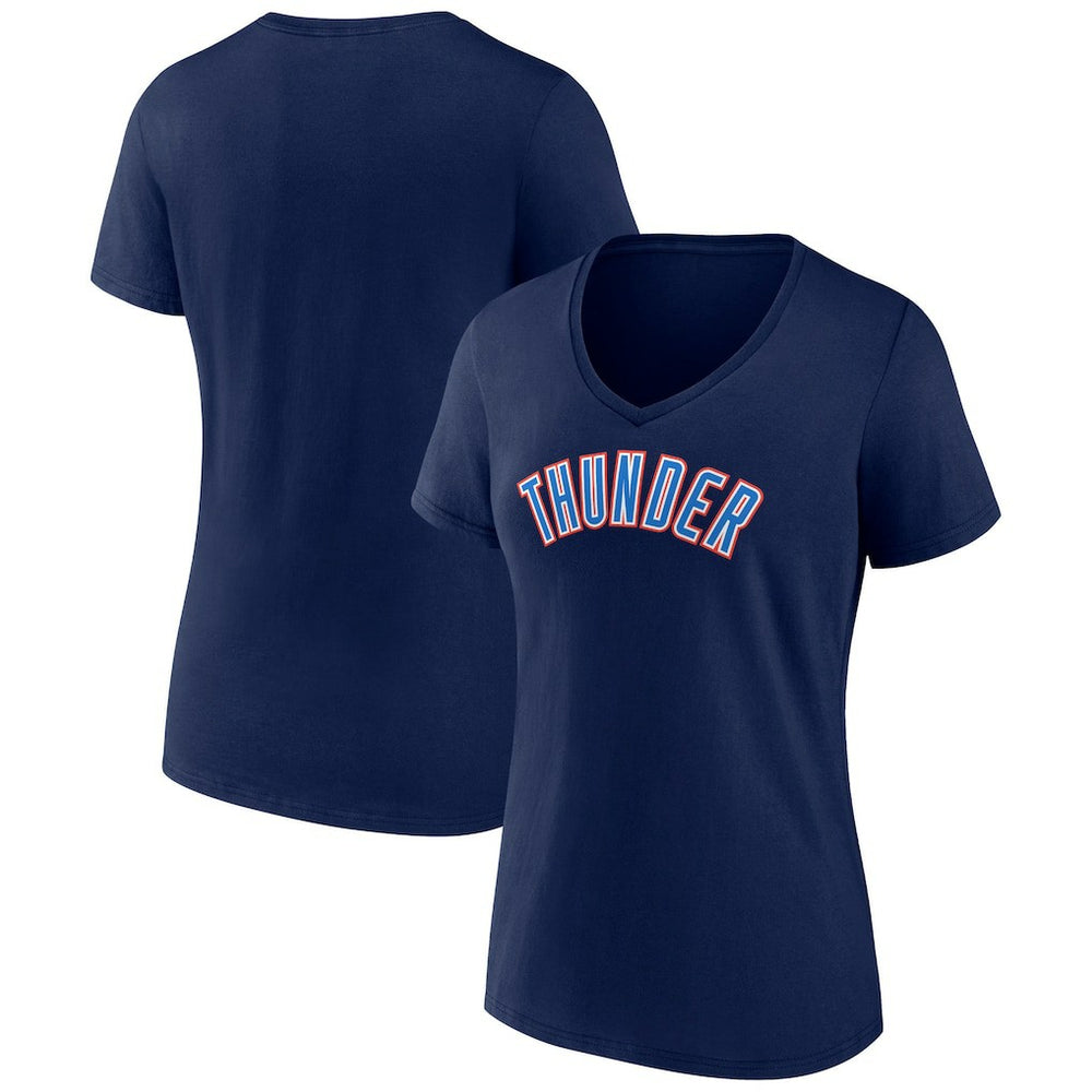 Oklahoma City Thunder Women's Wordmark V-Neck T-Shirt For Sale