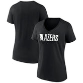 Portland Trail Blazers Women's Wordmark V-Neck T-Shirt Outlet