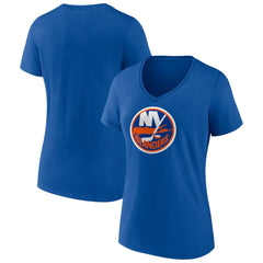New York Islanders Women's Team Logo V-Neck T-Shirt For Sale