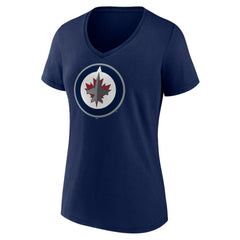 Winnipeg Jets Women's Team Logo V-Neck T-Shirt Online