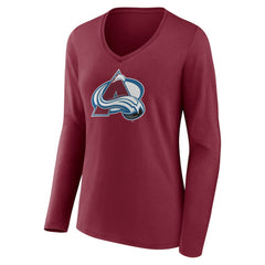 Colorado Avalanche Women's Team Logo Long Sleeve V-Neck T-Shirt Outlet