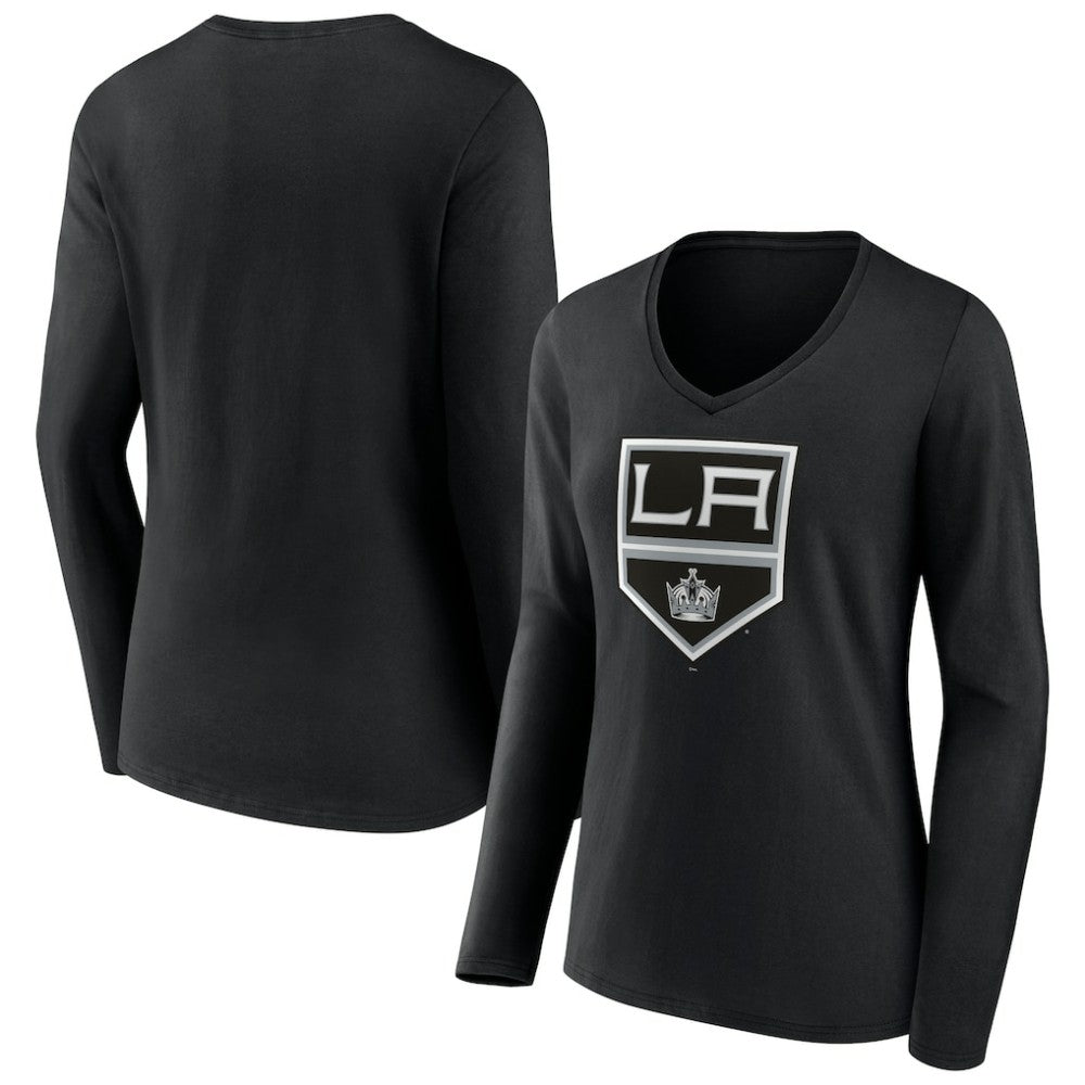Los Angeles Kings Women's Team Logo Long Sleeve V-Neck T-Shirt On Sale