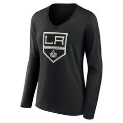 Los Angeles Kings Women's Team Logo Long Sleeve V-Neck T-Shirt On Sale