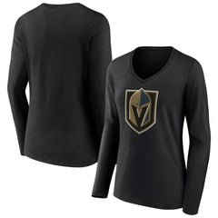 Vegas Golden Knights Women's Team Logo Long Sleeve V-Neck T-Shirt Online