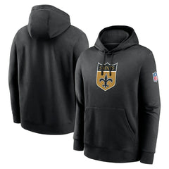 New Orleans Saints Nike 2023 Sideline Club Alternate Tri-Blend Pullover Hoodie