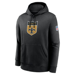 New Orleans Saints Nike 2023 Sideline Club Alternate Tri-Blend Pullover Hoodie