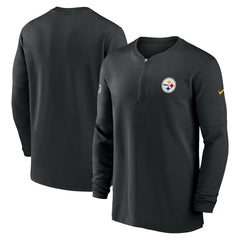 Pittsburgh Steelers Nike 2023 Sideline Performance Long Sleeve Tri-Blend Quarter-Zip Top