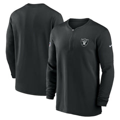 Las Vegas Raiders Nike 2023 Sideline Performance Long Sleeve Tri-Blend Quarter-Zip Top