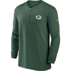 Green Bay Packers Nike 2023 Sideline Performance Long Sleeve Tri-Blend Quarter-Zip Top